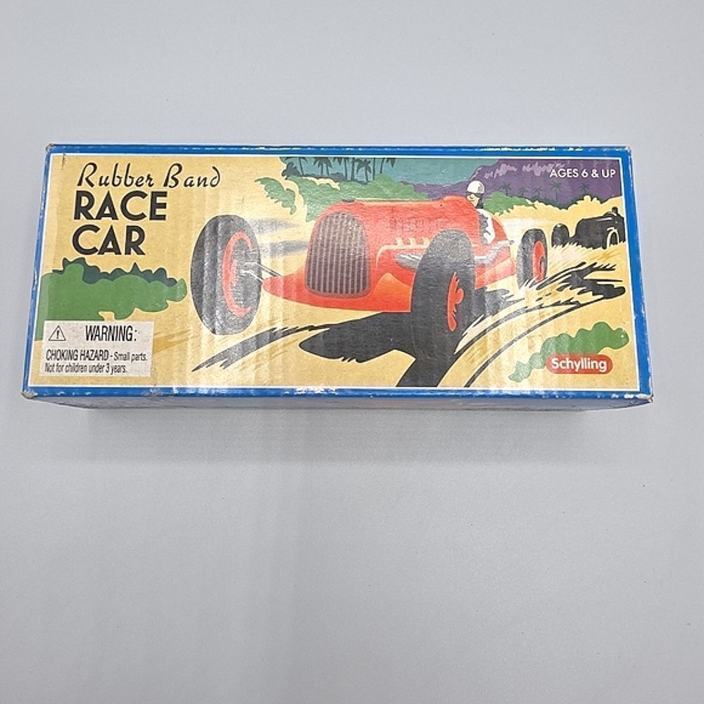 RUBBER BAND RACE CAR  Wheel Sprint Indy Racer Plastic Wind-Up Toy Schylling